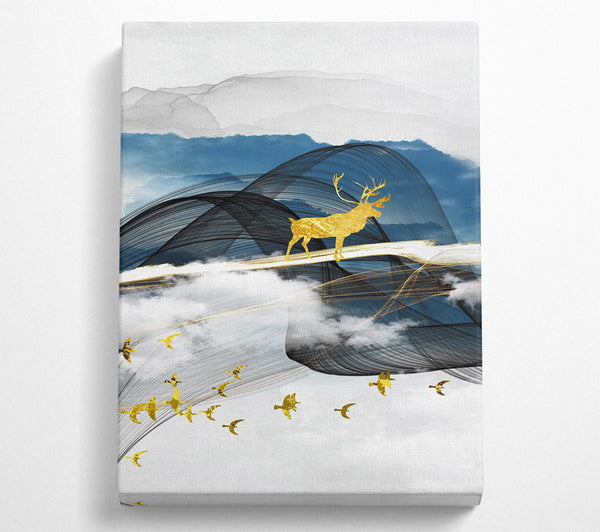  A Canvas Print of Gold Stag Standing Canvas Art