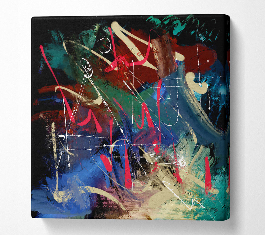  A Canvas Print of Crimson Abstract Expressionism Canvas Print