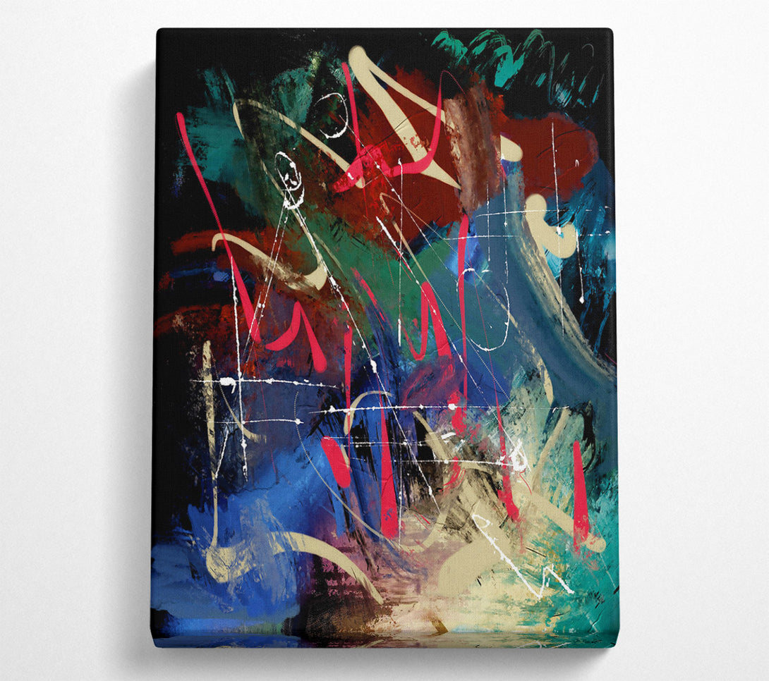  A Canvas Print of Crimson Abstract Expressionism Canvas Print