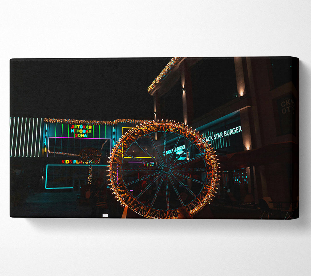  A Canvas Print of Golden Ferris Wheel Glow Canvas Wall Art