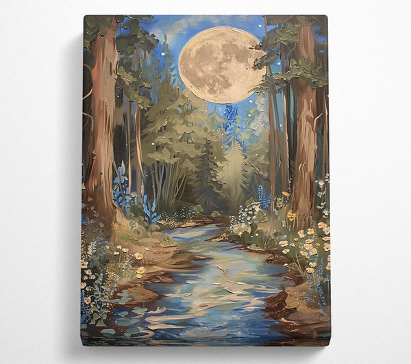  A Canvas Print of Blue Moon Stream Canvas Print