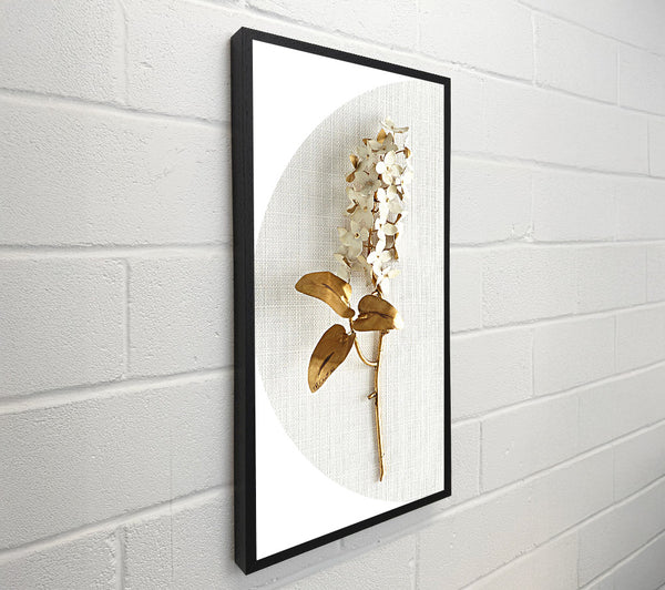 Gold Stem On Grey And White