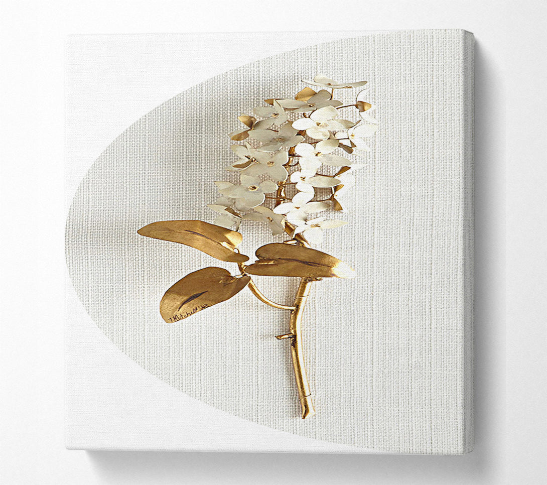  A Canvas Print of Gold Stem On Grey And White Canvas Wall Art