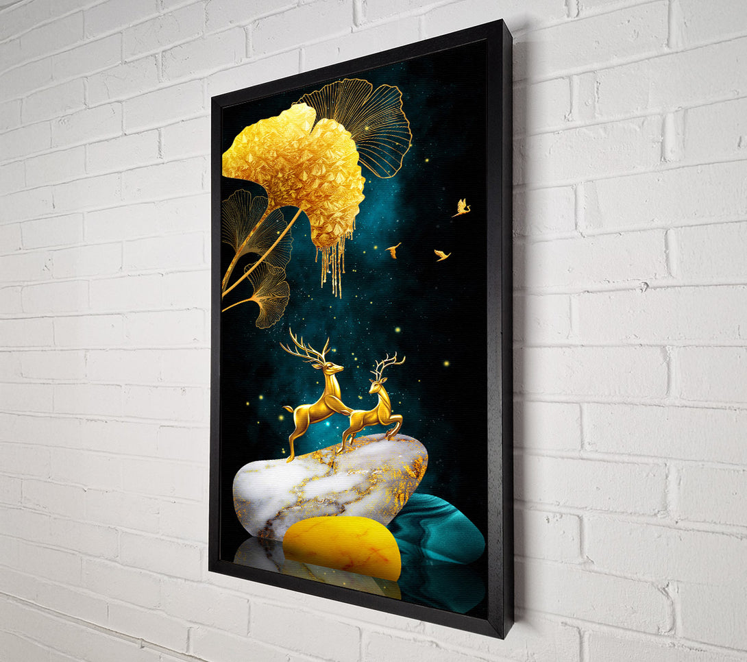  A Canvas Print of Gold Stone Reindeer Canvas Print
