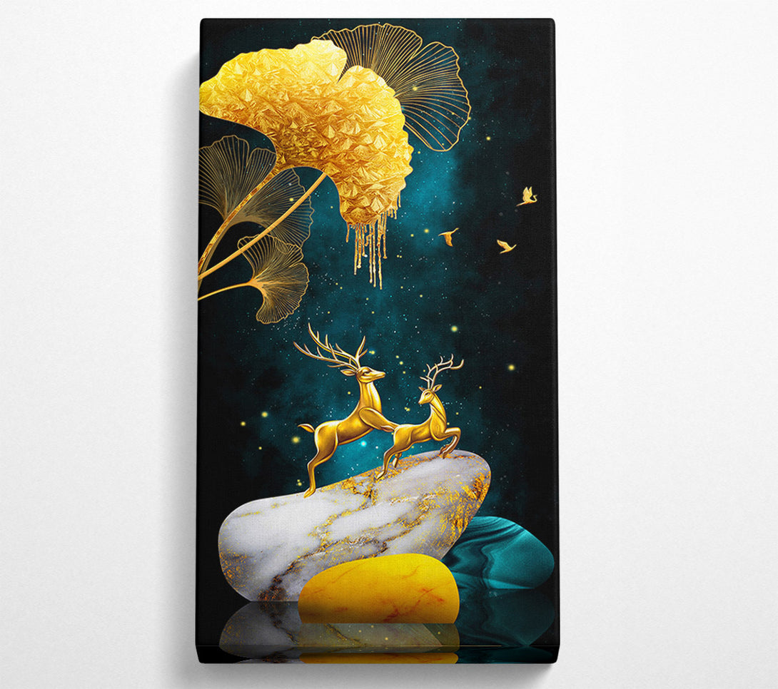  A Canvas Print of Gold Stone Reindeer Canvas Print