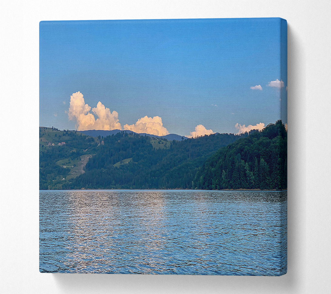  A Canvas Print of Blue Lake Reflections Canvas Art