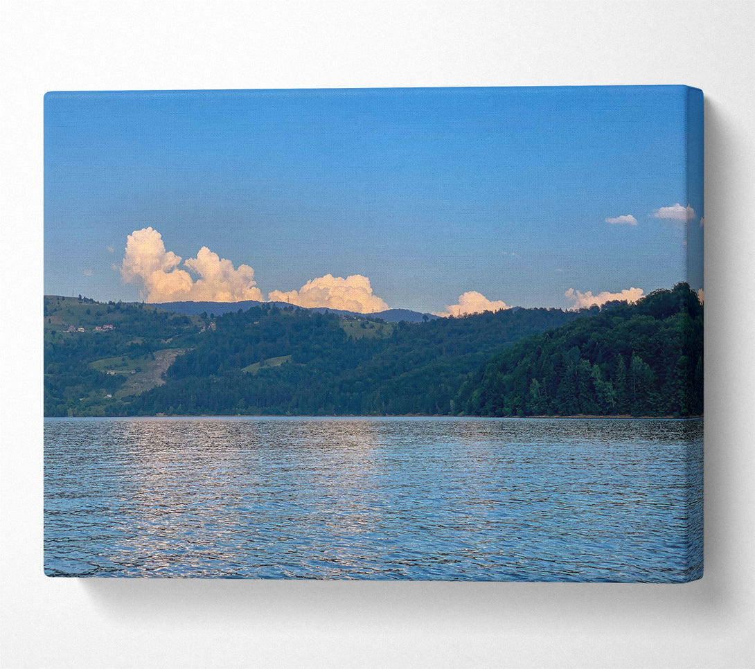  A Canvas Print of Blue Lake Reflections Canvas Art