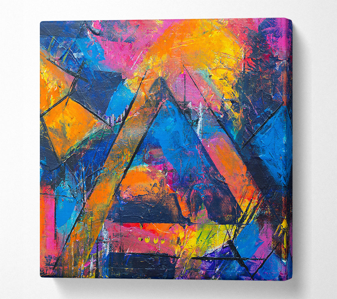  A Canvas Print of Orange Abstract Shapes Canvas Wall Art