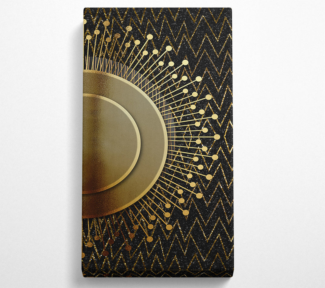  A Canvas Print of Gold Sun Circle With Zig Zags Canvas Wall Art