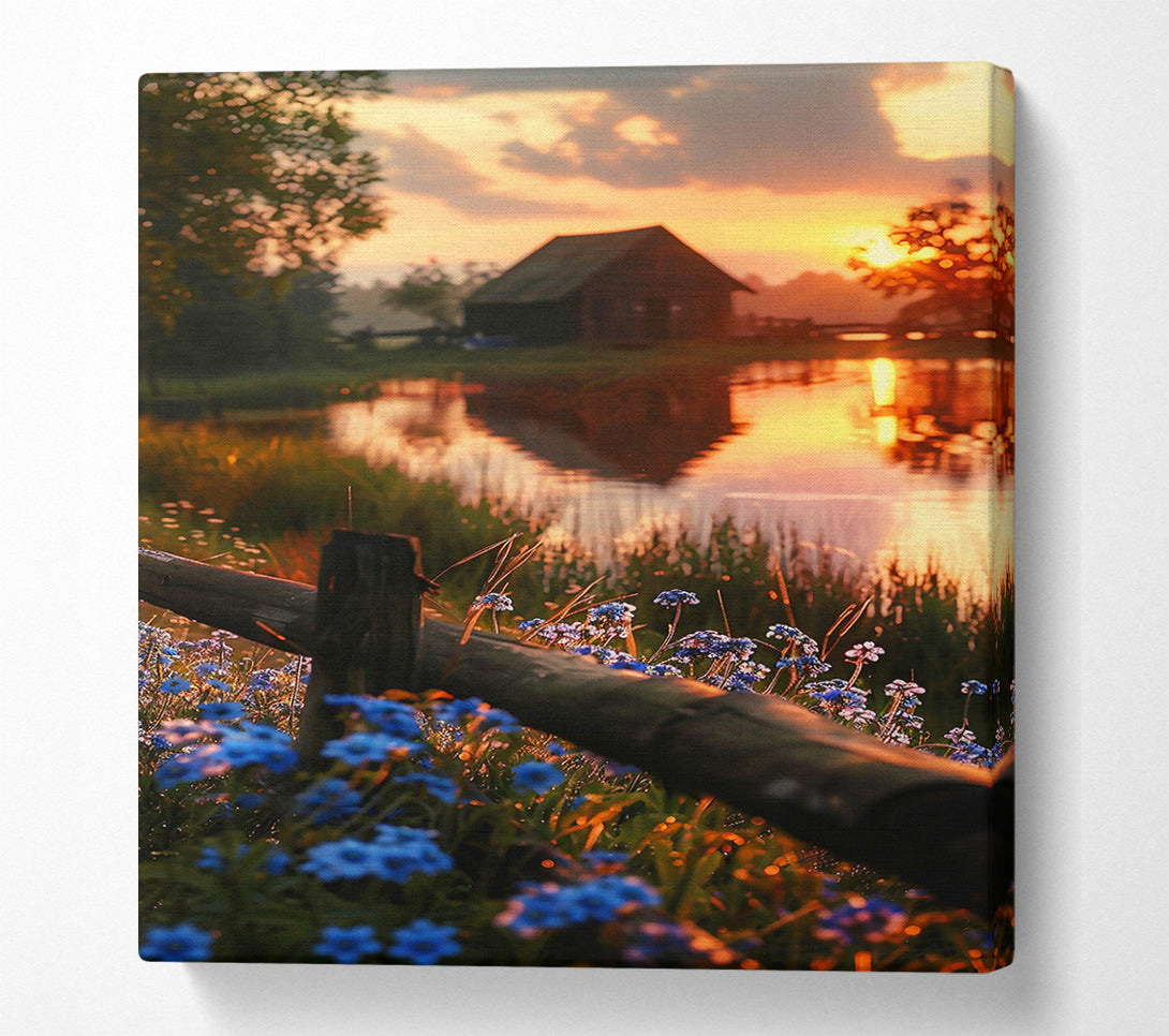 A Canvas Print of Golden Sunset Blooms Canvas Wall Art