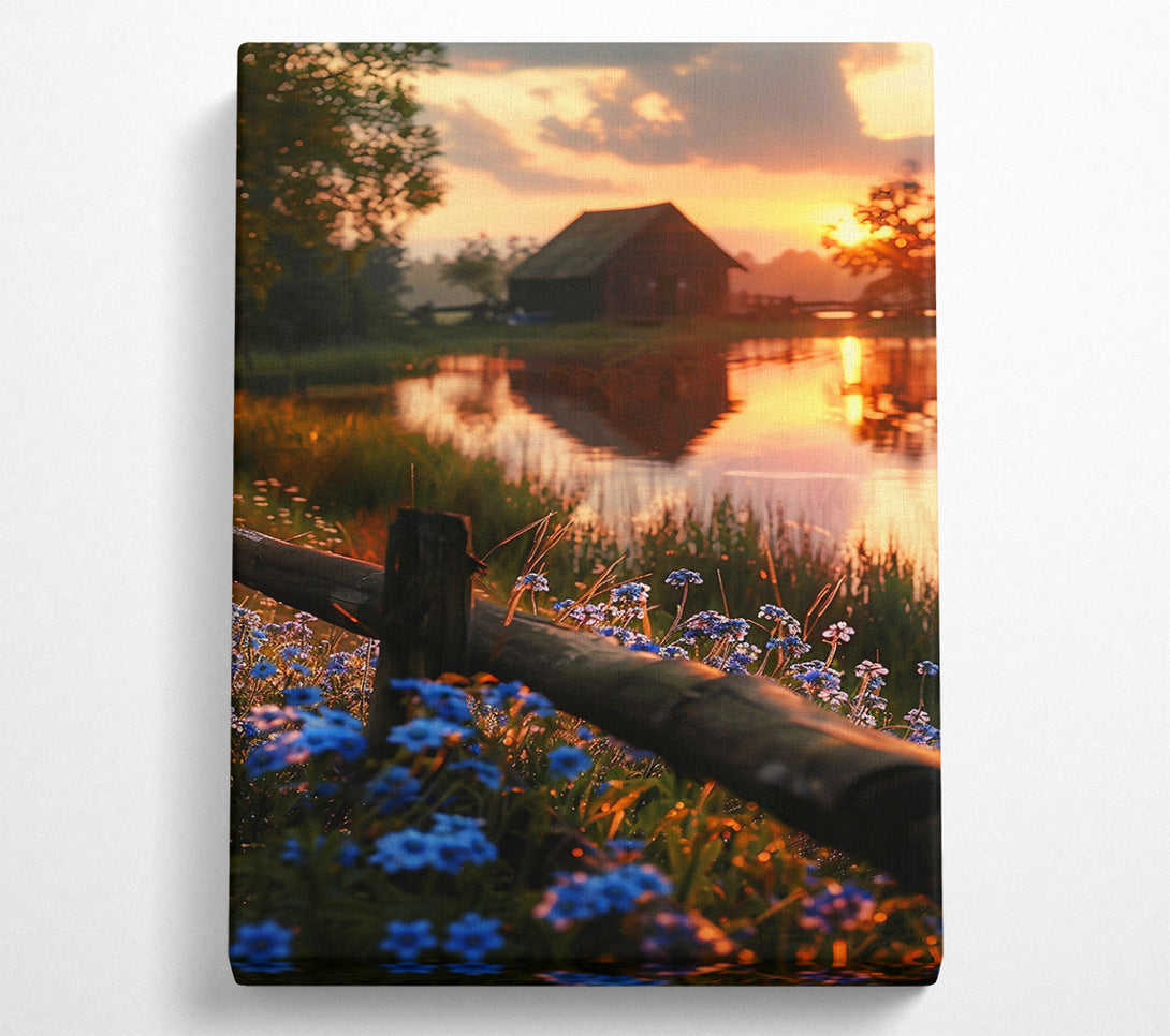  A Canvas Print of Golden Sunset Blooms Canvas Wall Art