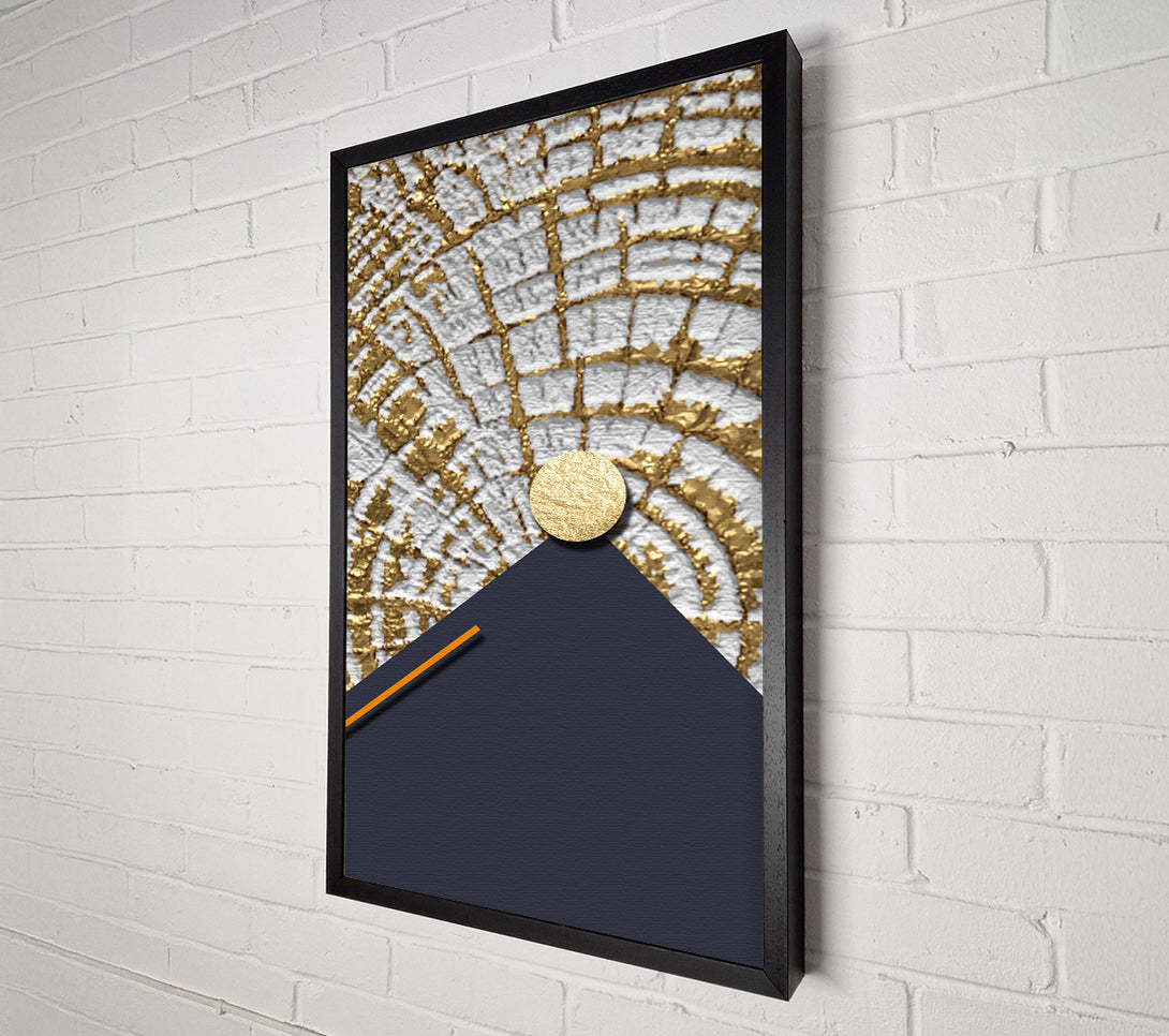  A Canvas Print of Gold Swirl And Blue Canvas Art