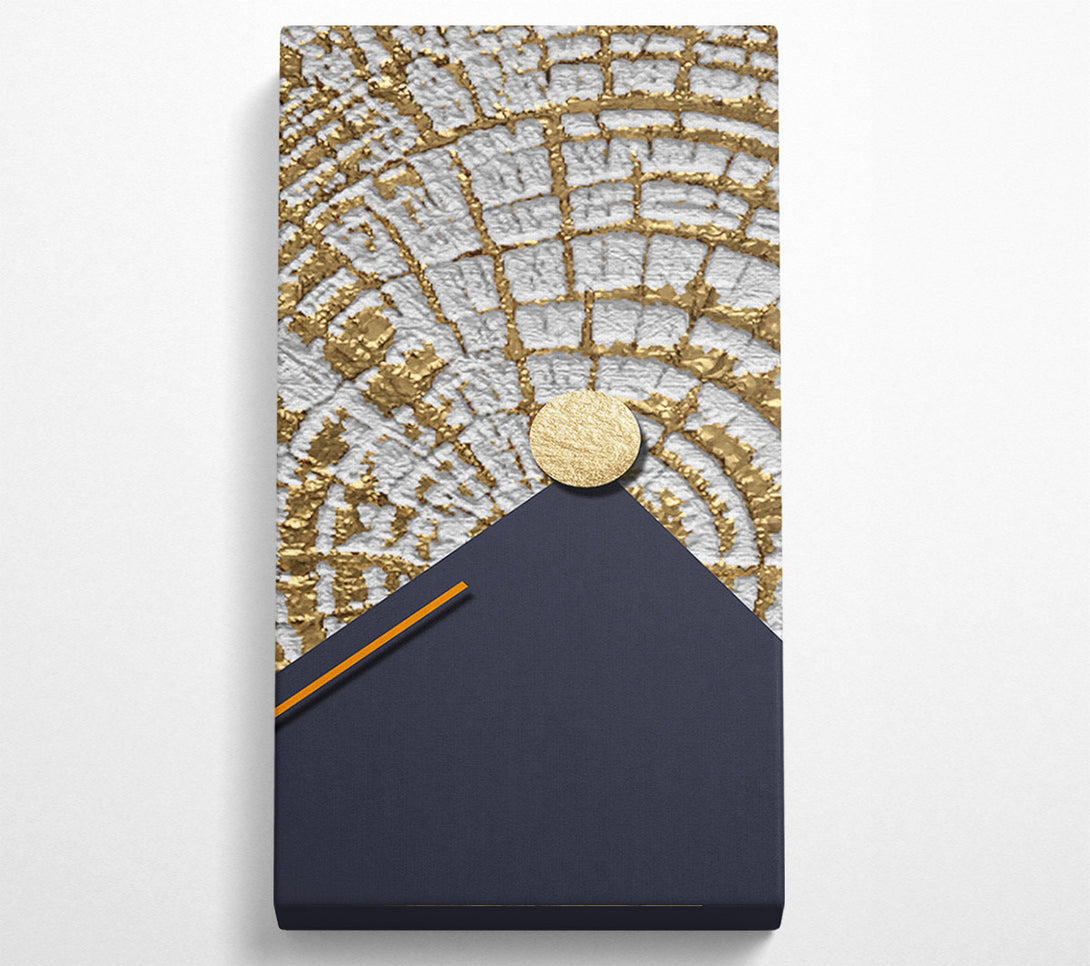  A Canvas Print of Gold Swirl And Blue Canvas Art