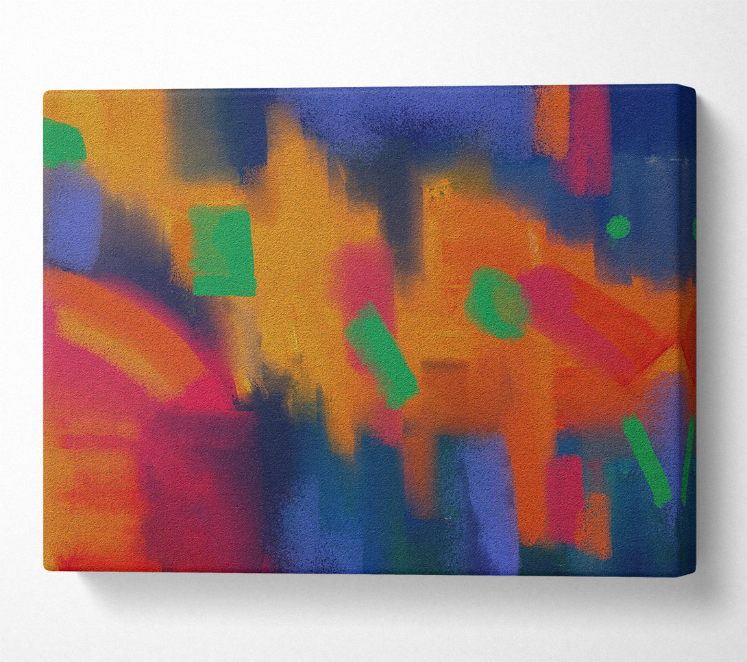  A Canvas Print of Orange Abstract Strokes Canvas Wall Art