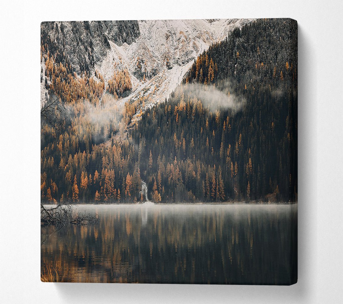  A Canvas Print of Golden Mist Reflection Canvas Wall Art
