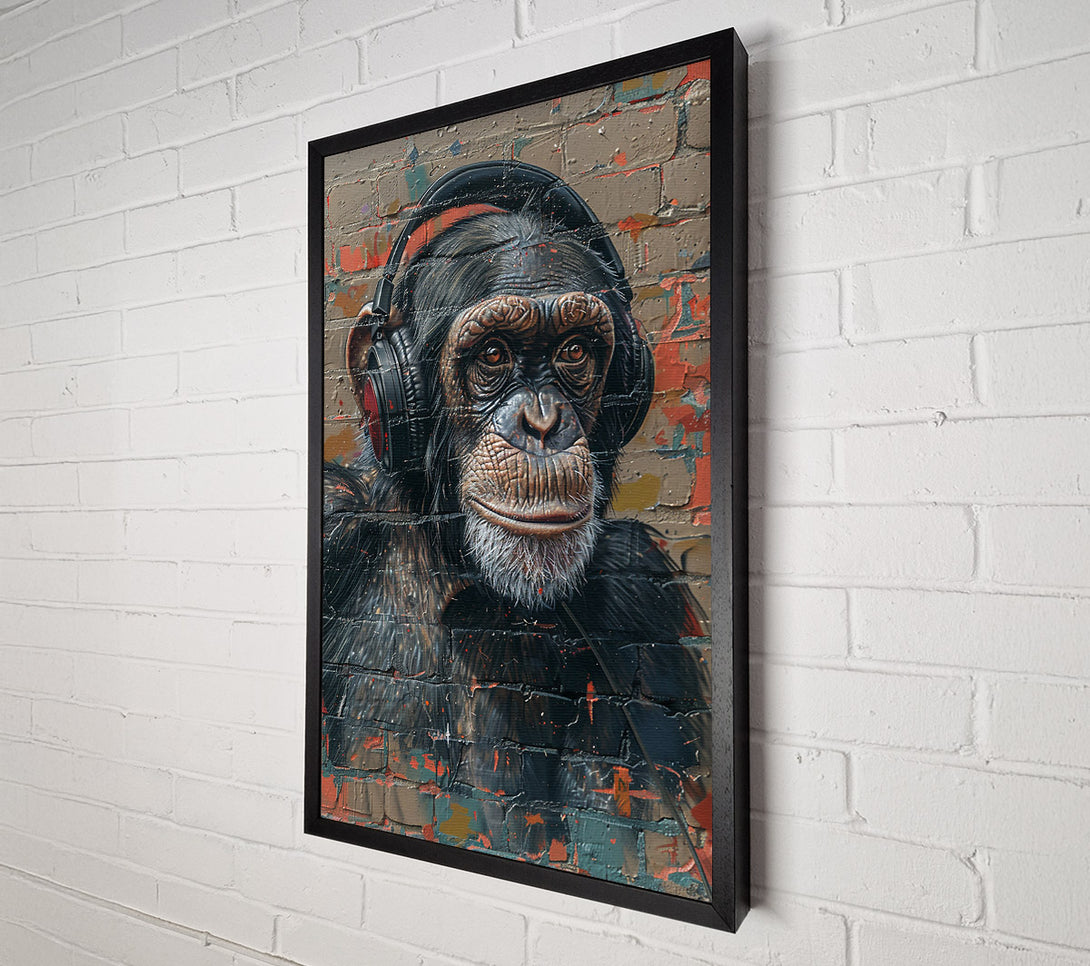  A Canvas Print of Red Brick Chimpanzee Canvas Print