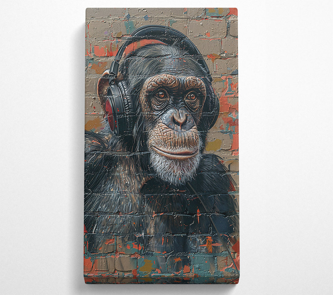  A Canvas Print of Red Brick Chimpanzee Canvas Print