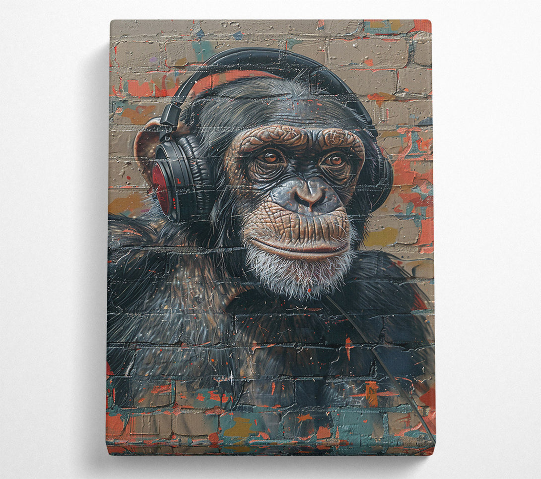  A Canvas Print of Red Brick Chimpanzee Canvas Print