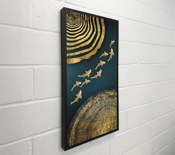 Gold Swirls  Wood Effect