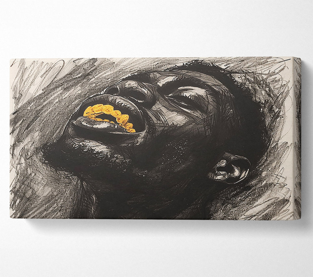  A Canvas Print of Gold Teeth Man Canvas Art