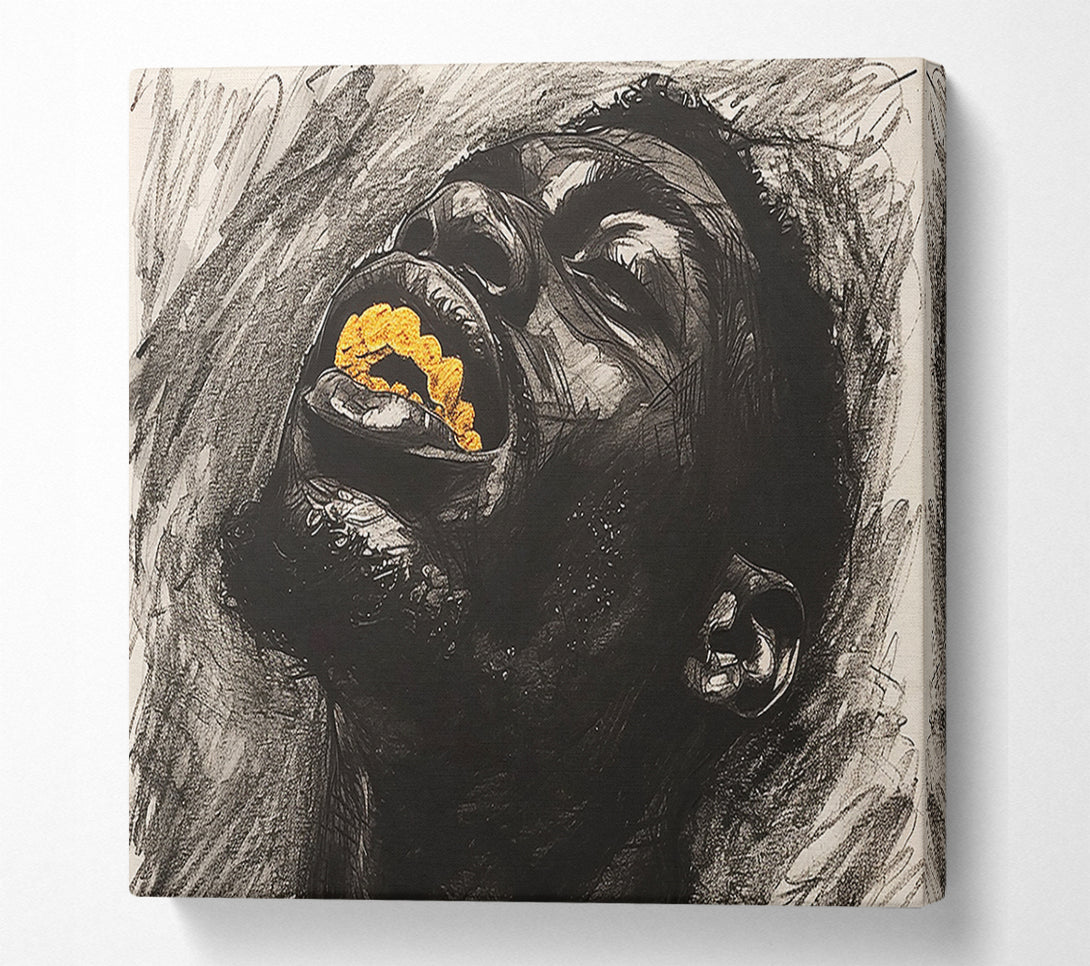  A Canvas Print of Gold Teeth Man Canvas Art