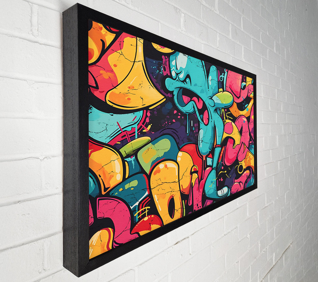  A Canvas Print of Blue Graffiti Burst Canvas Wall Art
