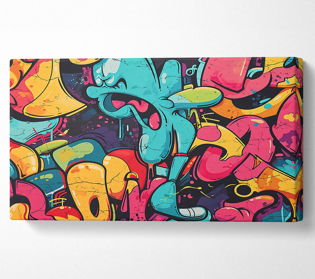  A Canvas Print of Blue Graffiti Burst Canvas Wall Art