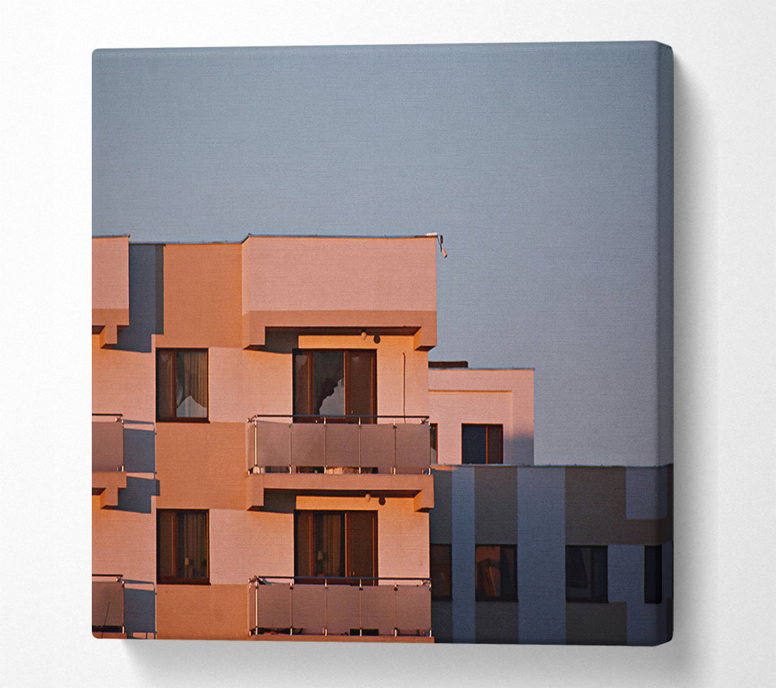  A Canvas Print of Peachy Sunset Balcony Canvas Print