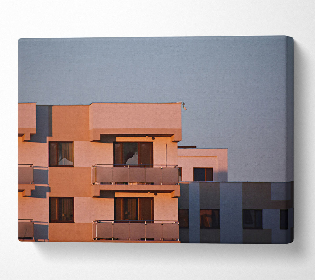  A Canvas Print of Peachy Sunset Balcony Canvas Print