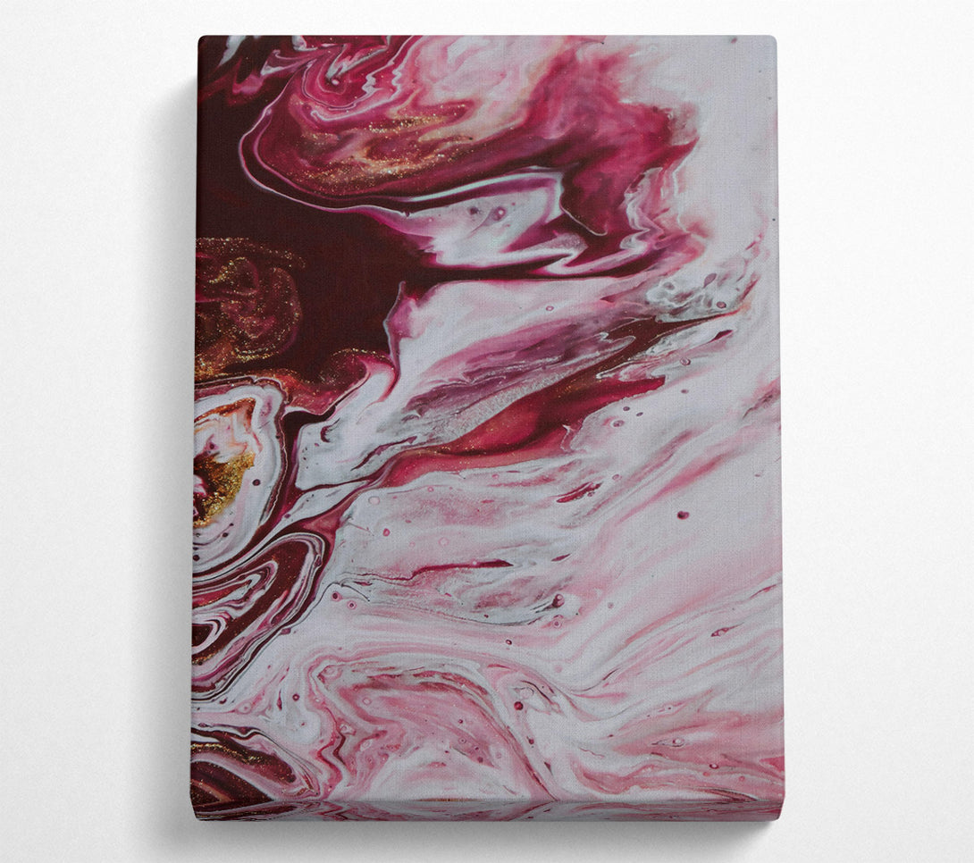  A Canvas Print of Crimson Swirls And Gold Canvas Print