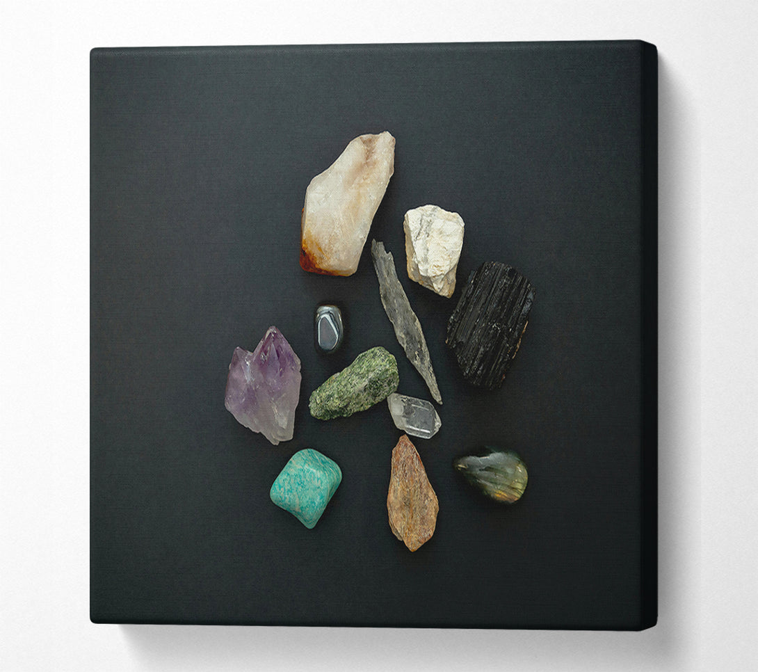  A Canvas Print of Black And Teal Treasures Canvas Print
