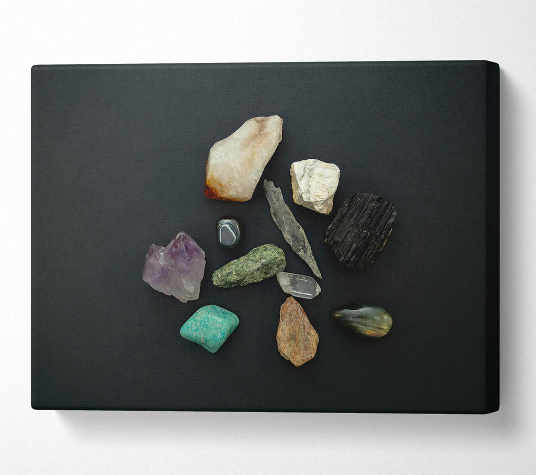 A Canvas Print of Black And Teal Treasures Canvas Print