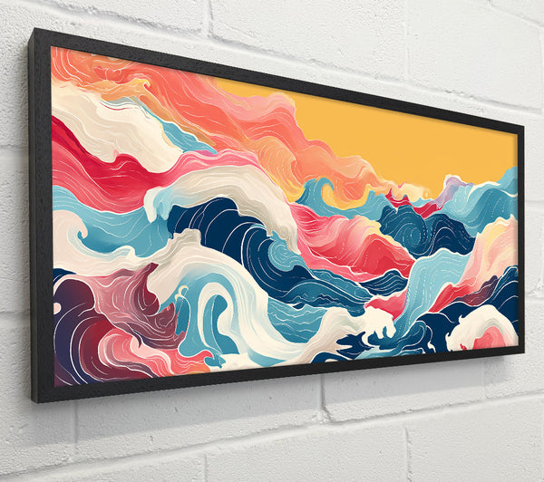 Crimson Ocean Waves