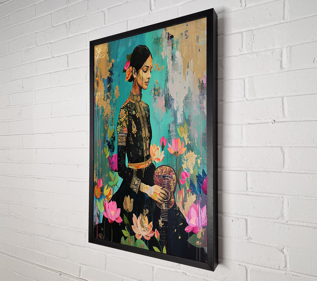  A Canvas Print of Golden Lotus Melody Canvas Wall Art