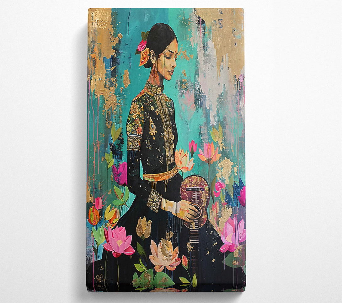  A Canvas Print of Golden Lotus Melody Canvas Wall Art