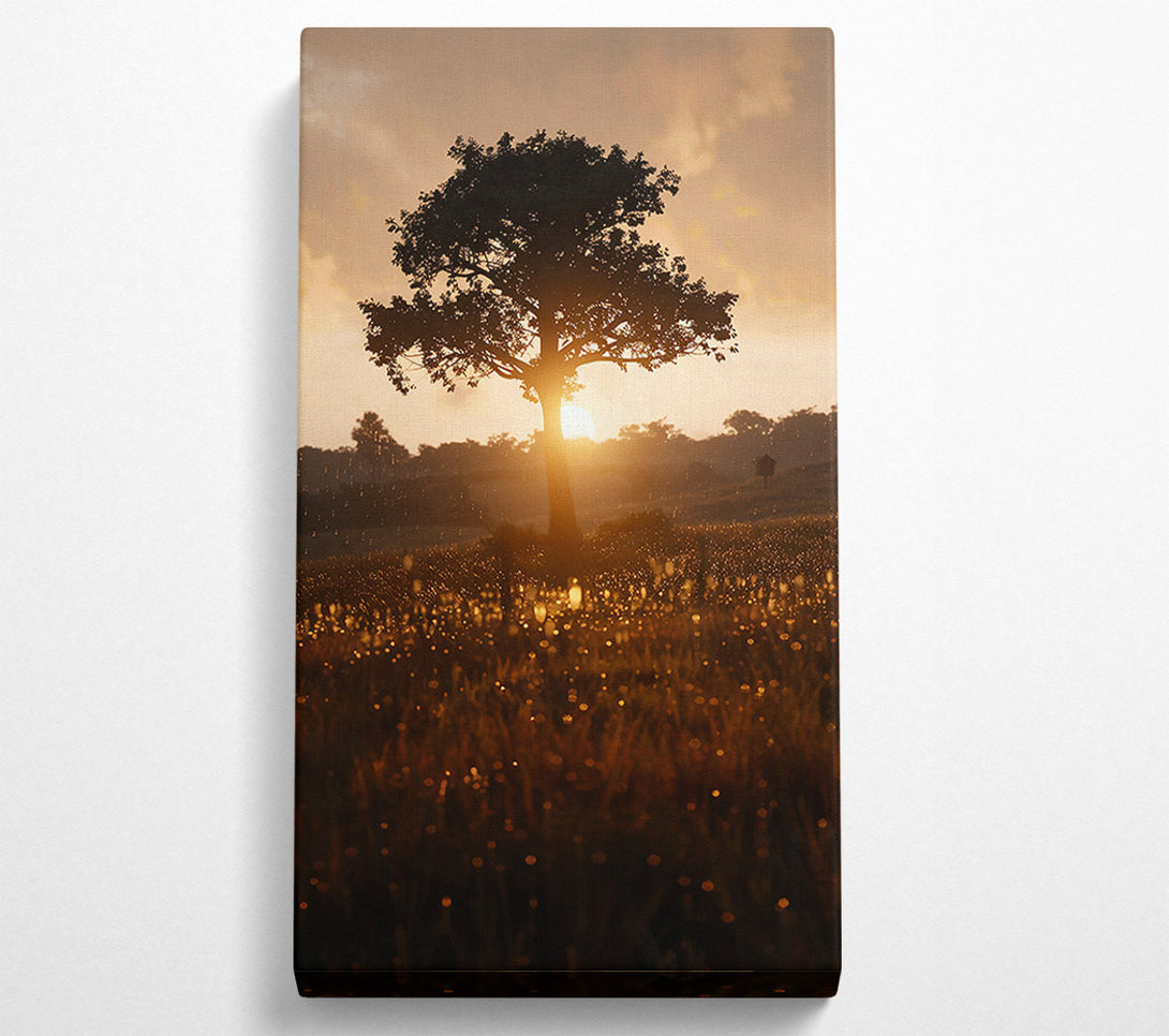  A Canvas Print of Golden Sunset Silhouette Canvas Art