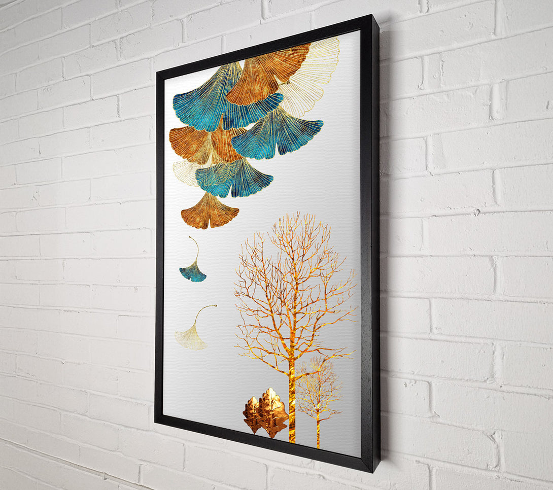  A Canvas Print of Gold Tree Descending Petals Canvas Art