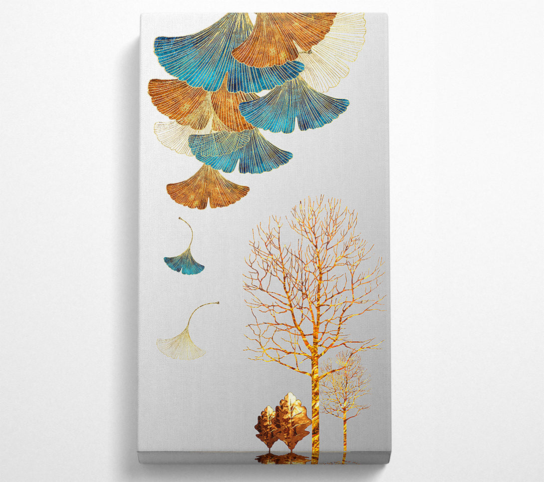  A Canvas Print of Gold Tree Descending Petals Canvas Art
