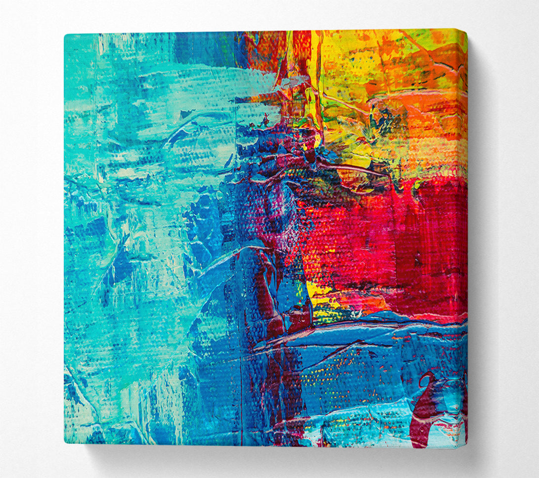  A Canvas Print of Blue Abstract Expressionism Canvas Art