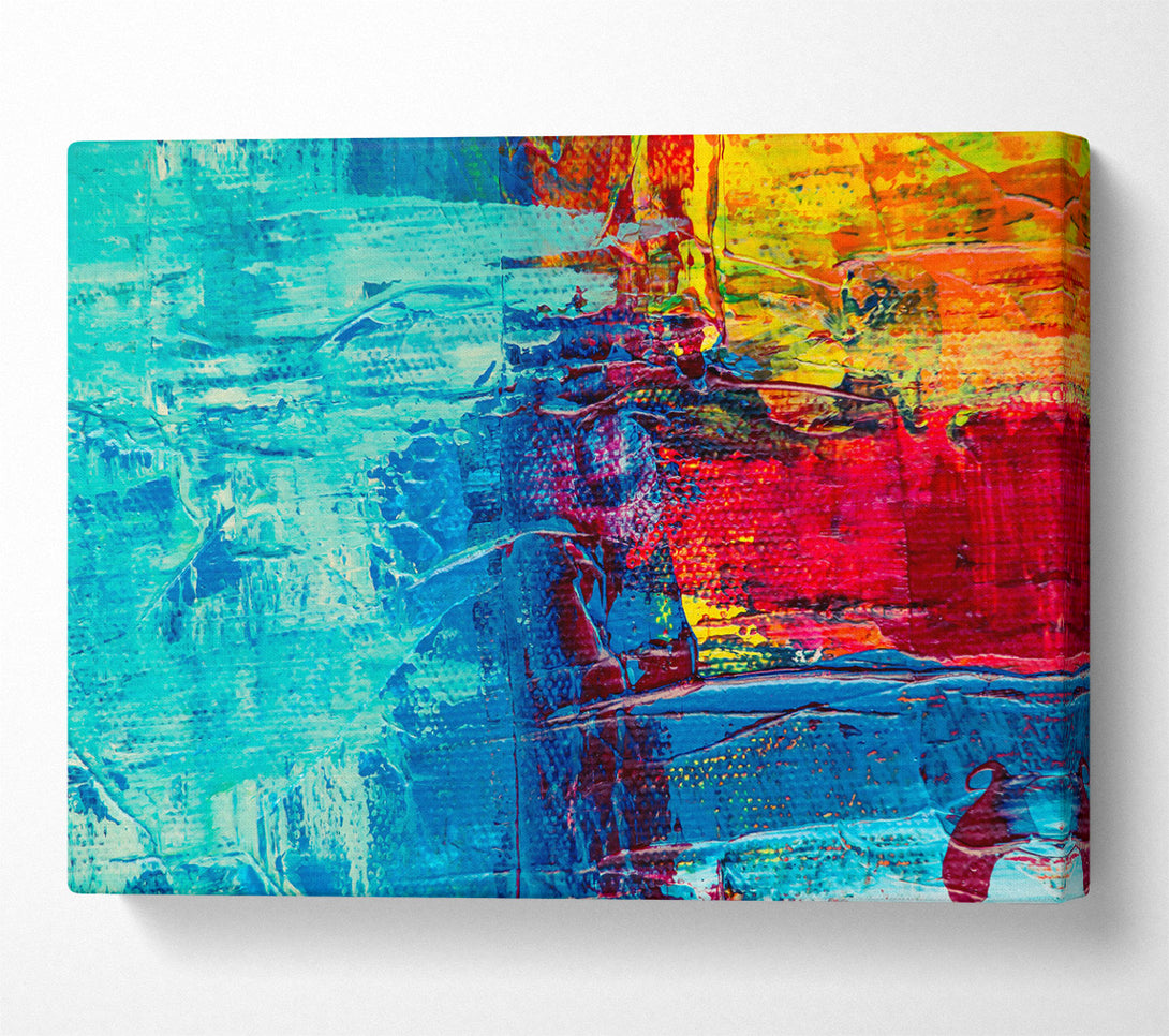  A Canvas Print of Blue Abstract Expressionism Canvas Art