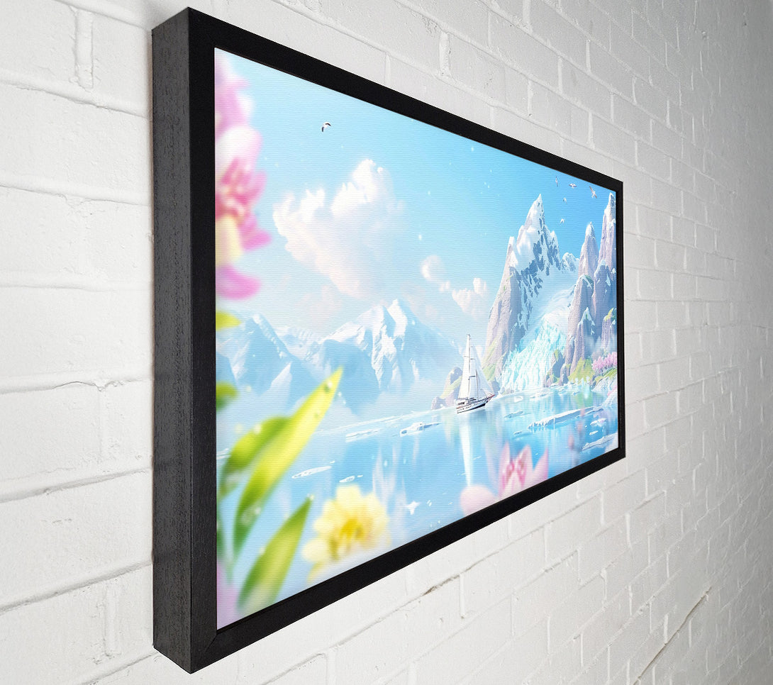  A Canvas Print of Azure Mountain Sailboat Canvas Print