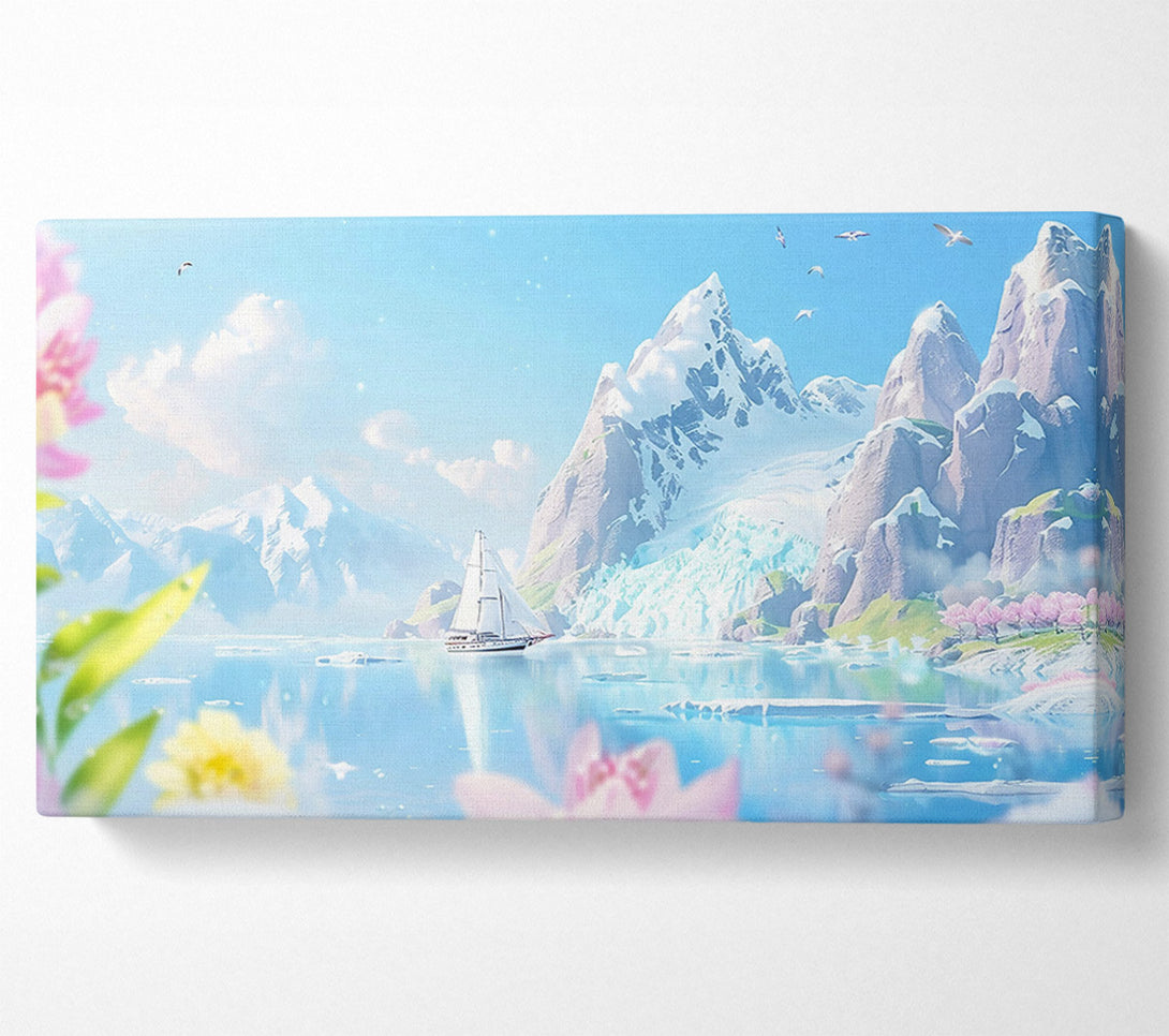  A Canvas Print of Azure Mountain Sailboat Canvas Print