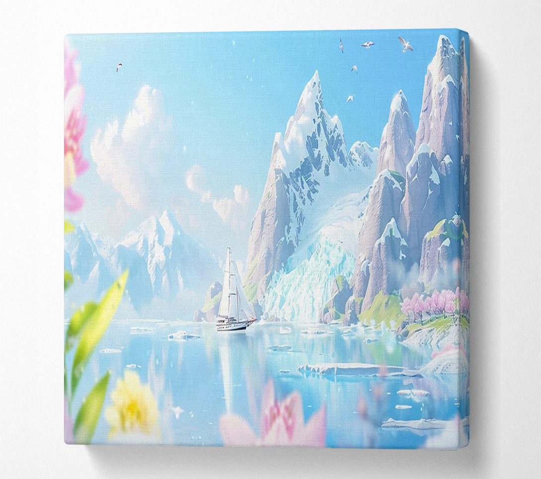  A Canvas Print of Azure Mountain Sailboat Canvas Print