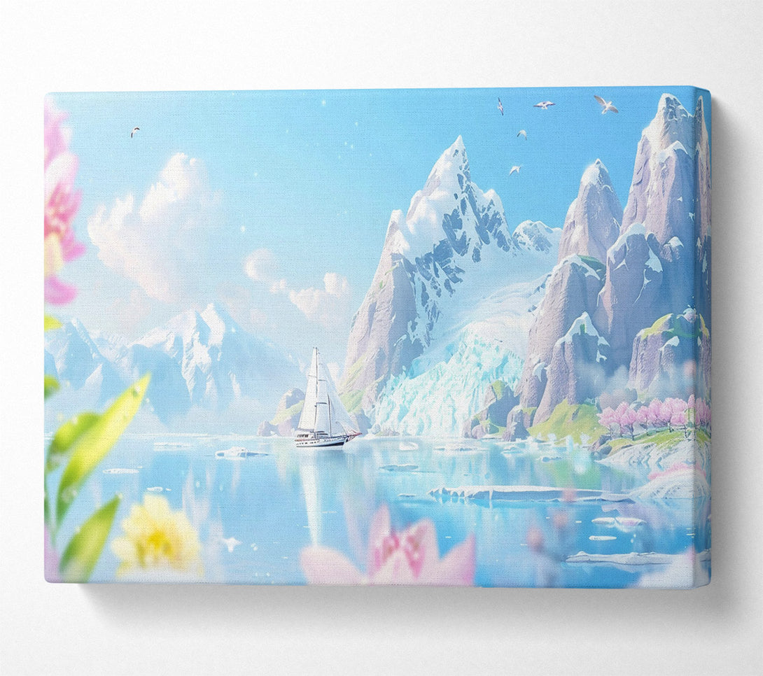  A Canvas Print of Azure Mountain Sailboat Canvas Print