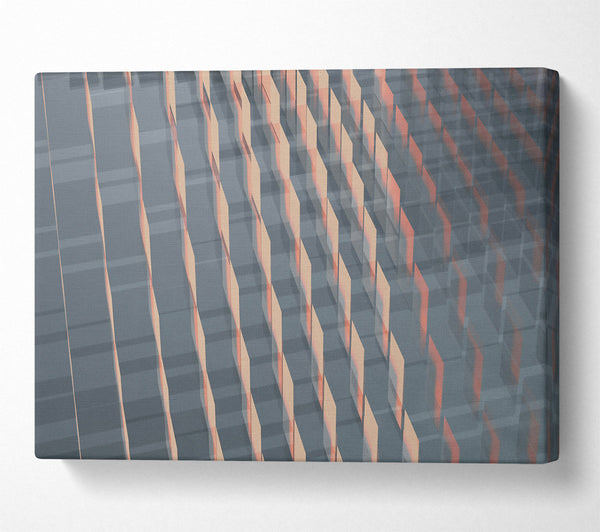 Peach Grid Infinity Canvas Print