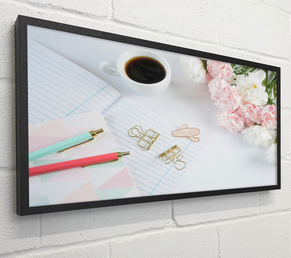 Pink Floral Desk Setting.