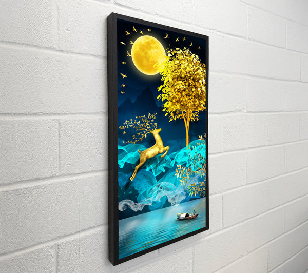 Gold Tree On A Lake