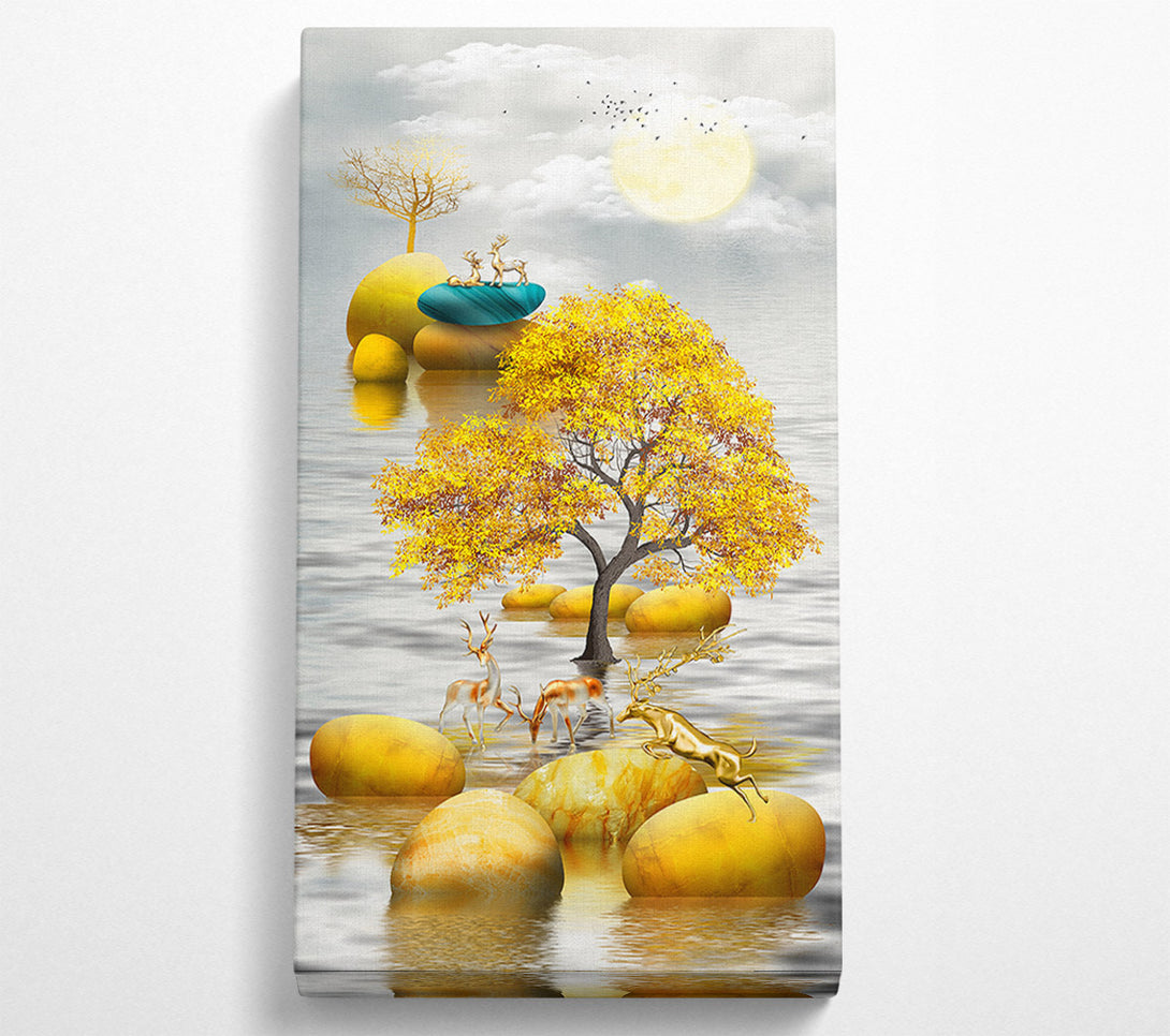  A Canvas Print of Gold Tree River Canvas Art