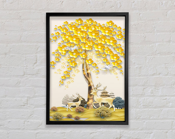 Gold Tree Framed Print