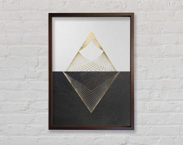 Gold Triangle Walnut And Walnut Framed Print